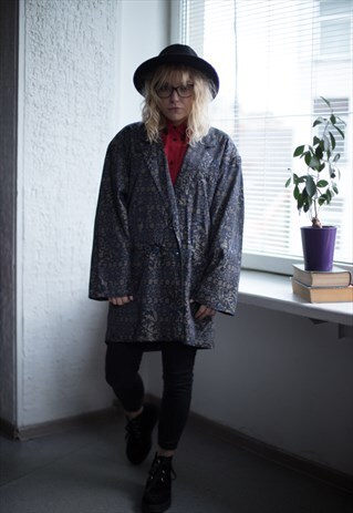 VINTAGE 80'S PATTERNED KIMONO STYLE BLAZER