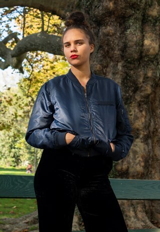 VINTAGE SATIN BOMBER JACKET