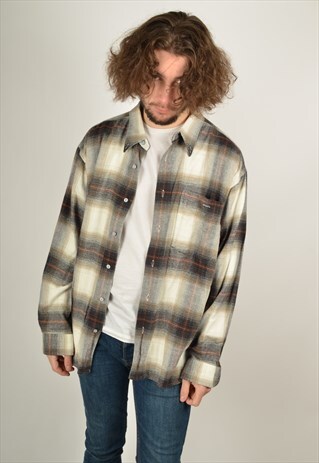 VINTAGE CHECK FLANNEL SHIRT 80'S GRUNGE