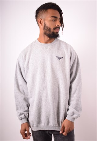 REEBOK MENS VINTAGE SWEATSHIRT JUMPER XL GREY 90S