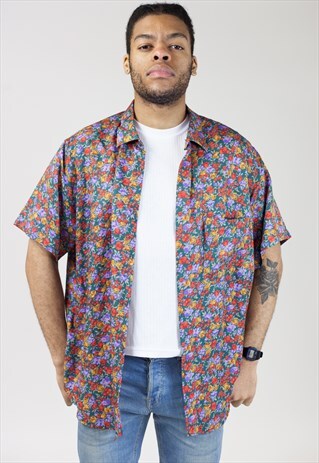VINTAGE 90S FLOWER PATTERNED SHIRT
