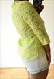 VINTAGE 90S SHEER BLOUSE GREEN