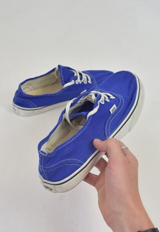 VINTAGE 90S BLUE VANS CANVAS CLASSIC SHOE TRAINER