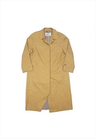 AQUASCUTUM CHECK LINED TRENCH COAT BEIGE WOMENS M