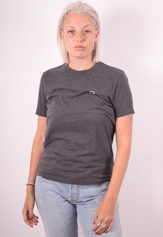 CHAMPION WOMENS VINTAGE T-SHIRT TOP MEDIUM GREY 90S