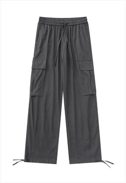 Cargo joggers utility pants skater beam trousers in grey