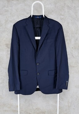 Polo Ralph Lauren Navy Blue Blazer Jacket Wool Men's UK 40