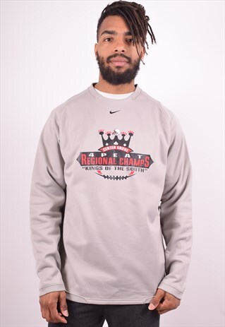 NIKE MENS VINTAGE SWEATSHIRT JUMPER LARGE GREY 90S