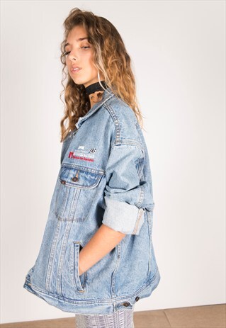 VINTAGE 80S EMBELLISHED LEE DENIM JACKET / R075