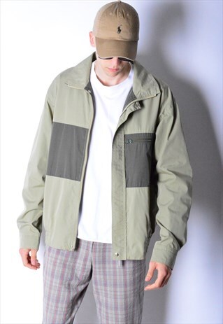 VINTAGE 80S KHAKI COLOUR BLOCK JACKET