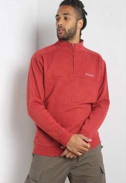 Vintage Columbia 1/4 Zip Sweatshirt Red