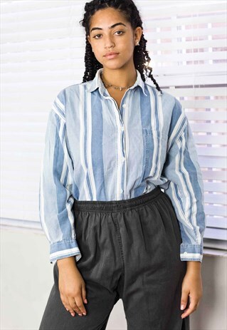 VINTAGE LONGSLEEVE REGATTA STRIPPED SHIRT 90S M 11.7