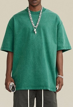 Green Washed Heavy Cotton T shirt tee