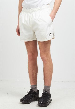 VINTAGE RETRO WHITE NIKE TRACK SHORTS