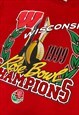 VINTAGE WISCONSIN BADGERS ROSE BOWL RED FOOTBALL T-SHIRT XL 