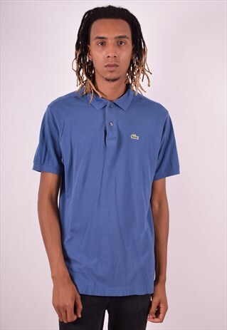 LACOSTE MENS VINTAGE POLO SHIRT XL BLUE 90S