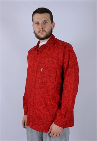 VINTAGE MUSTANG PRINTED FLOWERS SHIRT RARE