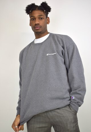VINTAGE 90S CHAMPION GREY LOGO SWEATSHIRT