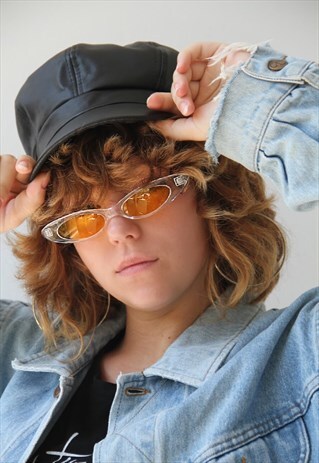 CAT EYE SUNGLASSES TRANSPARENT ORANGE