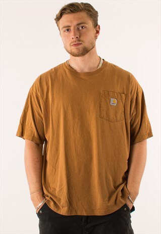 VINTAGE 90S BROWN CARHARTT T-SHIRT TE