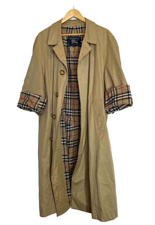 Short Check Collar Gabardine Trench Coat in Dusty caramel - Women, Cotton  Gabardine