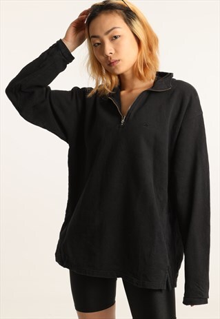 VINTAGE REEBOK EMBROIDERED LOGO 1/4 ZIP SWEATSHIRT