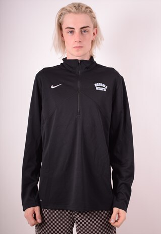 NIKE MENS VINTAGE TOP LONG SLEEVE LARGE BLACK 90S