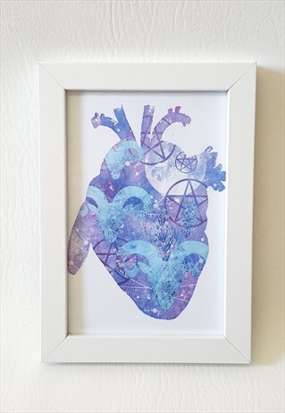A6 WITCH ANATOMICAL HEART ART PRINT