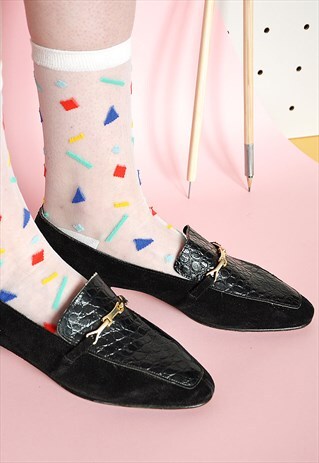 80S SUEDE AND LEATHER LOAFERS