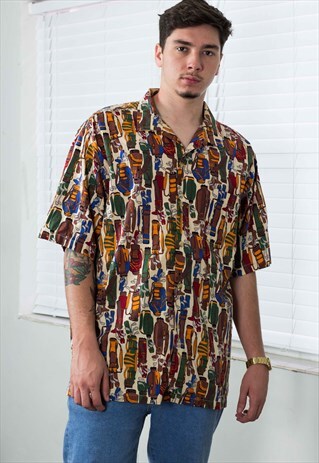 VINTAGE GOLF PATTERN SHIRT 90S X 8.2