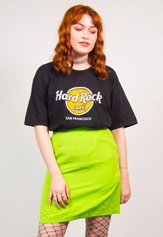 VINTAGE 90'S LIME GREEN HIGH WAIST PENCIL SKIRT