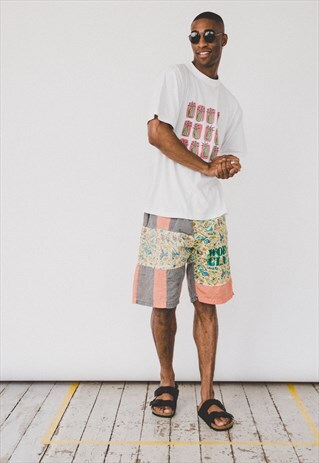VINTAGE PATTERN SHORTS MENS 90S FESTIVAL SUMMER