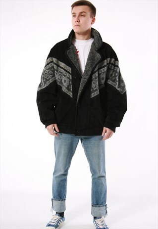 90S VINTAGE HAPPY LIFE AZTEC INKA SHEARLING JACKET 13851