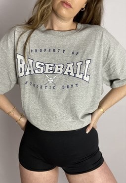 Vintage Varsity Sports T-shirt in light grey