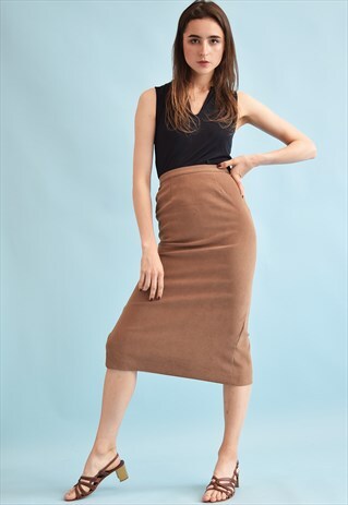 90'S RETRO BOHO MINIMALIST HIGH WAIST MIDI SKIRT