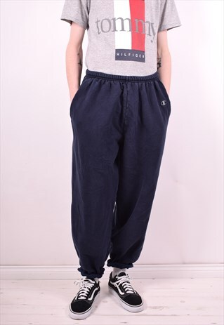 CHAMPION MENS VINTAGE TRACKSUIT TROUSERS W30 L30 BLUE 90'S