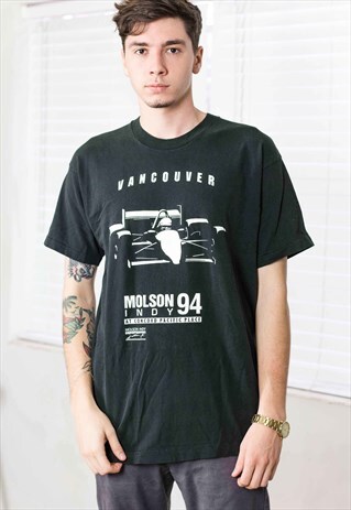 VINTAGE FRUIT OF THE LOOM T-SHIRT LOGO 90S L 8.6