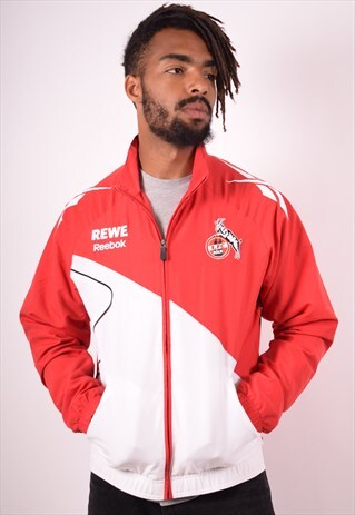 REEBOK MENS VINTAGE 1.FC KOLN TRACKSUIT TOP JACKET MEDIUM RE