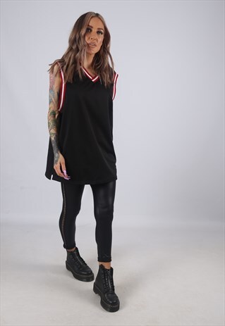 VINTAGE SPORTS JERSEY VEST TOP OVERSIZED BASKETBALL (4AA)