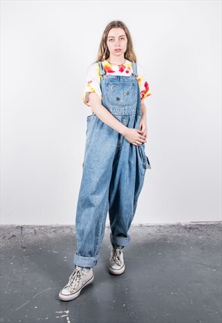 VINTAGE BLUE DENIM DUNGAREES