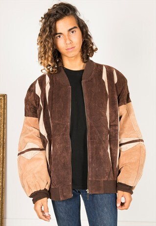 LAST UNIT SALE / VINTAGE 80S WINTER BOMBER SUEDE JACKET