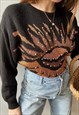 VINTAGE 80S ART DECO LUXE SEQUINNED ABSTRACT KNIT JUMPER