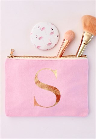 PERSONALISED GOLD FOIL INITIAL MAKE UP BAG