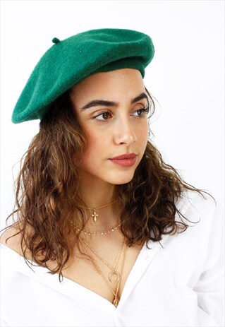 GREEN FRENCH STYLE BERET HAT