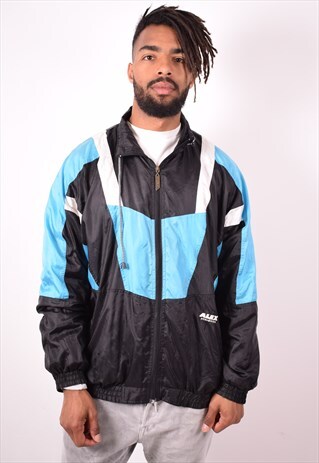 MENS VINTAGE TRACKSUIT TOP JACKET XL MULTI 90S