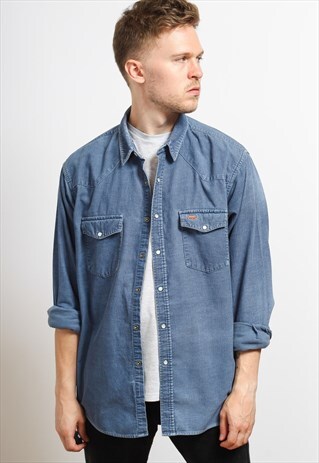 VINTAGE CORDUROY SHIRT BLUE