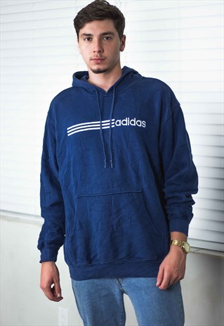 VINTAGE ADIDAS HOODIE SWEATSHIRT LOGO 90S L 21.1