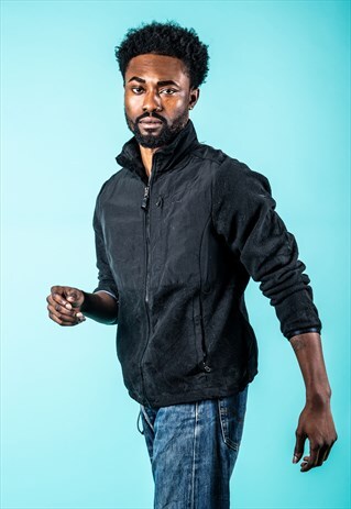 VINTAGE CHAMPION FLEECE IN BLACK WITH A ZIP
