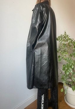 Vintage Eco Leather Midi Jacket