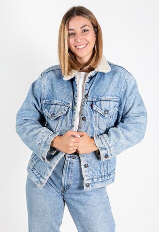 OUTWEAR VINTAGE 80S LEVI'S SHEEPSKIN DENIM JACKET / 9114